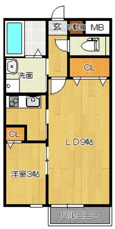 プレイス関新の物件間取画像